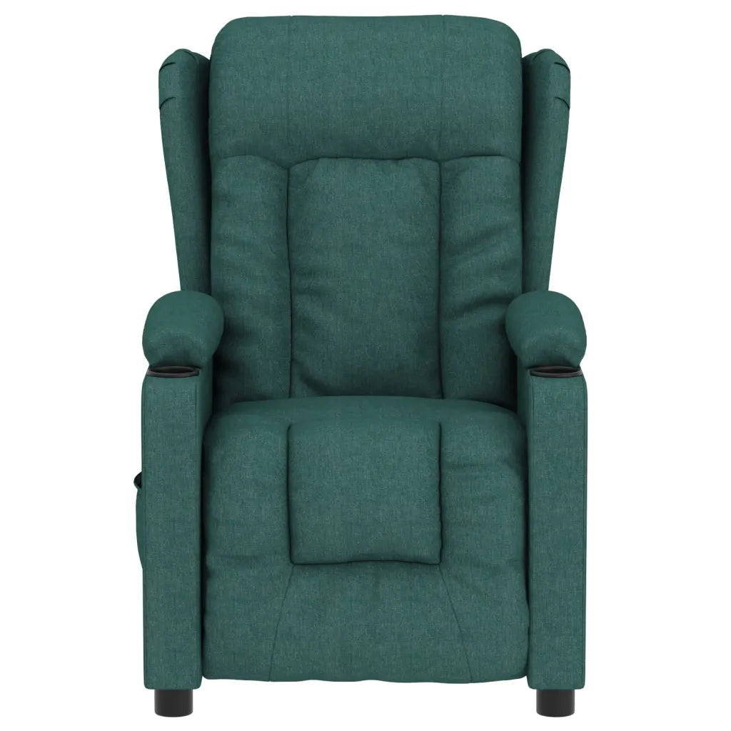 Poltrona Elettrica Reclinabile Verde Scuro in Tessuto 3098783