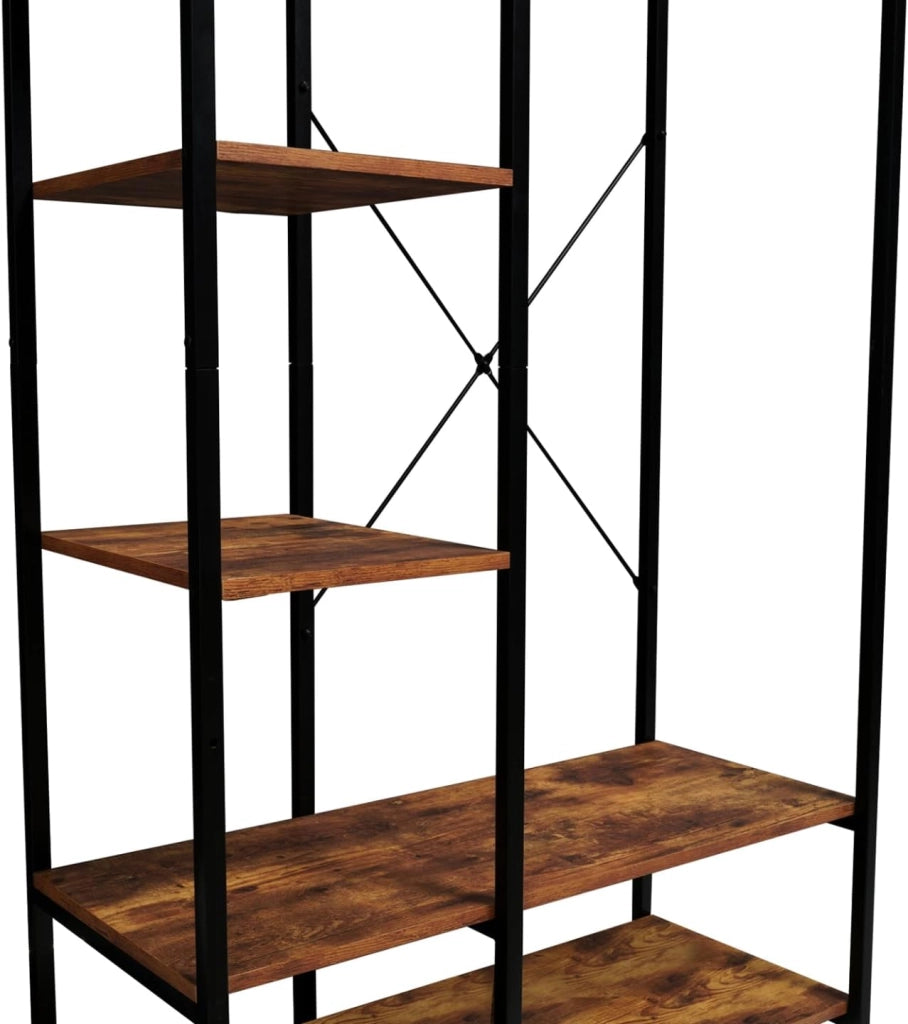 Scaffali per guardaroba L. 90 cm HAWKINS legno scuro design industriale