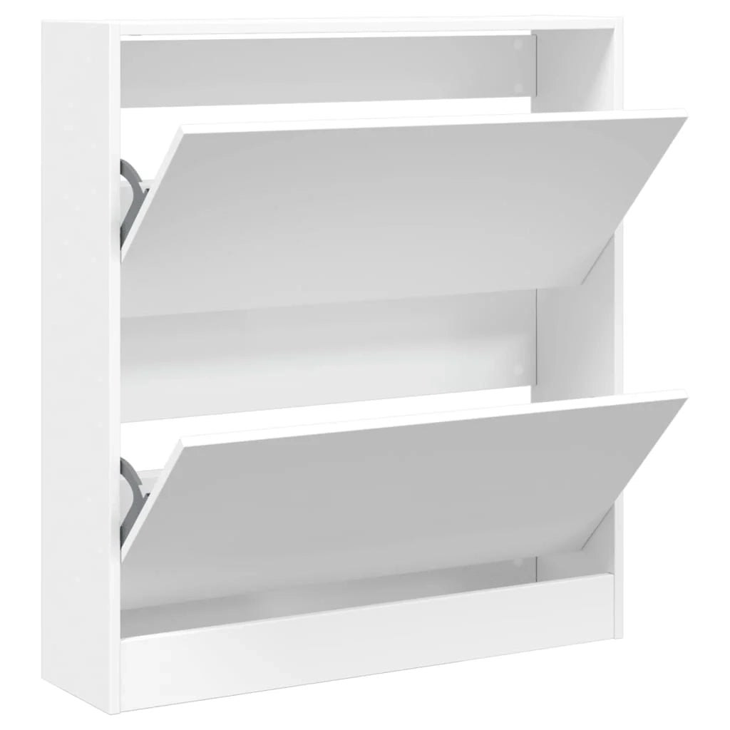 Scarpiera mobiletto portascarpe mobile per ingresso/corridoio/soggiorno 80 x 21 x 87,5 cm legno ingegnerizzato bianco 02_0021505