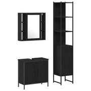 Set di mobili da bagno moderni 33 x 33 x 185,5 cm spazio di archiviazione efficiente stile contemporaneo legno ingegnerizzato nero 02_0055926