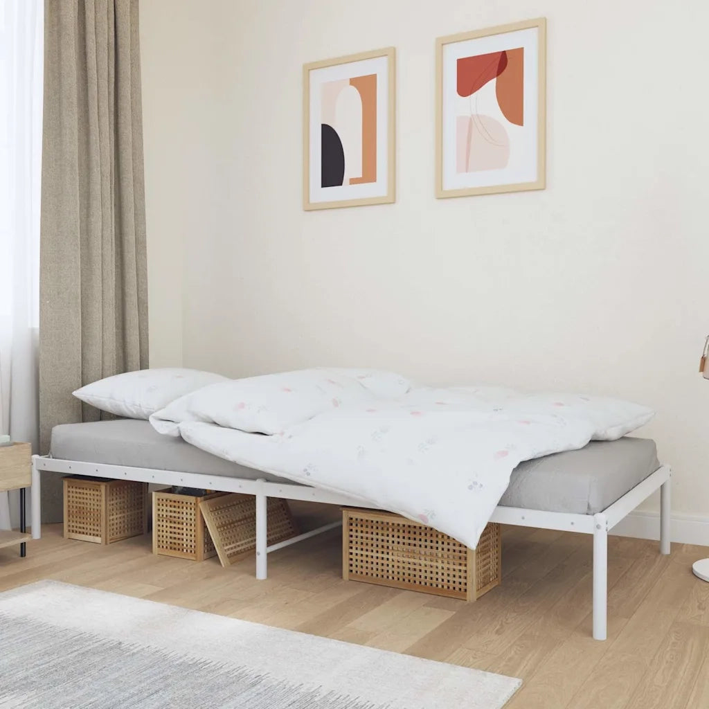 Letto singolo | Letto per adulti | Giroletto in Metallo Bianco 90x200 cm