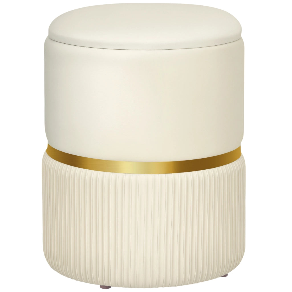 Pouf con ripostiglio in velluto ¨C zephmum ¨C 36x36x44 cm beige
