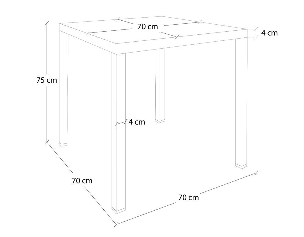 Tavolo da esterno 70×70 cm tavolo da giardino grigio antracite – Alan - TQ05-7.7AL
