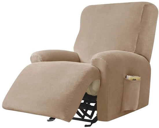 Completo protettore per divano relax, copertura elastica in velluto per divano relax 1 pezzo - Copertura elastica in velluto per divano relax per divano tv, divano relax (cammello)