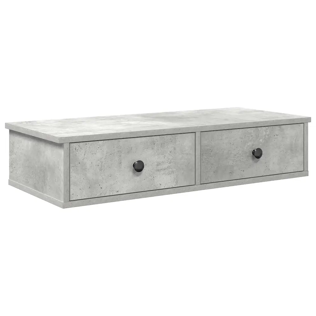 vidaXL Scaffale a Parete con Cassetti Grigio 80x31x17 cm in Truciolato