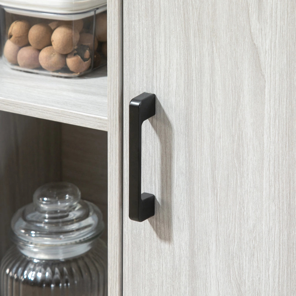 Credenza Moderna in Legno con 2 Ante e Ripiani ¨C zephmum ¨C Grigio Chiaro 100x34x87.2cm