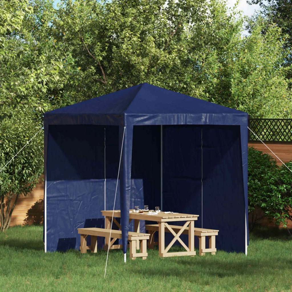Parete per tenda da festa 2 pz Blu 200 x 195 cm PE e Acciaio CFW7240085