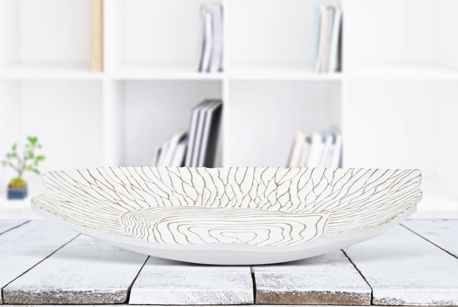 Piatto Svuota Tasche 37x6x34 cm in Poliresina Bianco