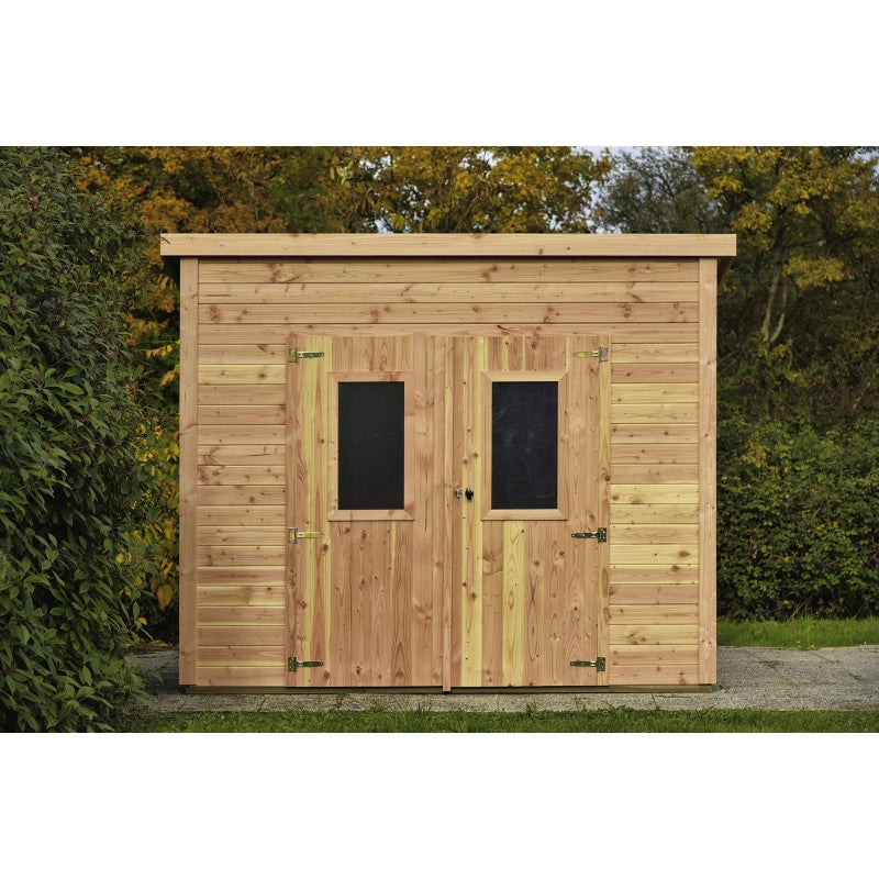 Casetta in legno da giardino 280x280 cm – Abete 28 mm – Tetto piano in policarbonato – Porta doppia – LA3030 Foresta