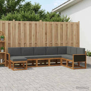 Set di divani da esterno 8 pz Naturale e Antracite 3385443