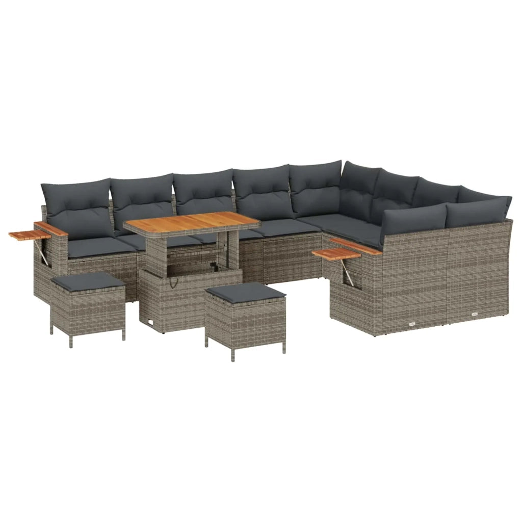 Set Divano da Giardino 12 pcs Grigio polyrattan 3363088