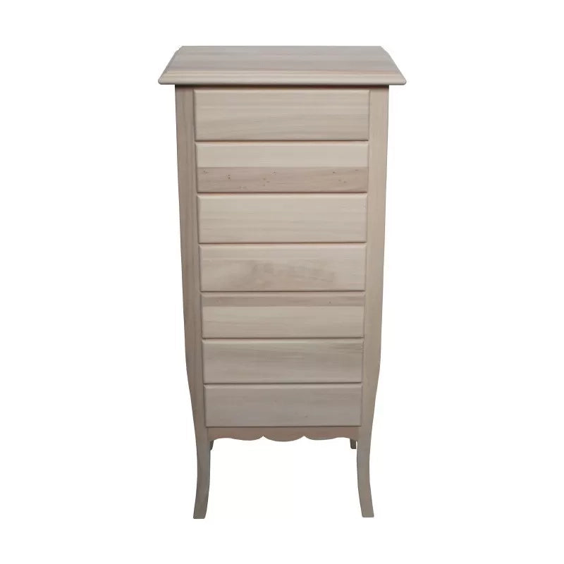 Cassettiera 7 cassetti in legno arte povera laccato bianco opaco l.50 x p.37 h.107 (3036) - Mobili 2G