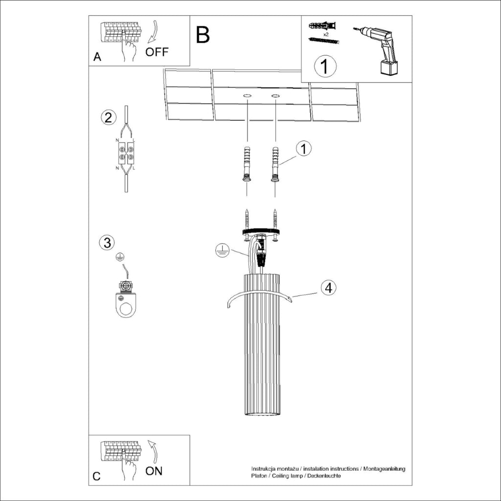 Spot soffitto moderno verde oliva tubolare GU10 30cm