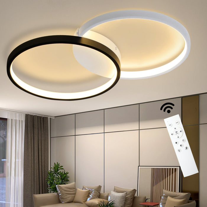ZMH Lampada da soffitto plafoniera LED moderna bianco nero per camera letto