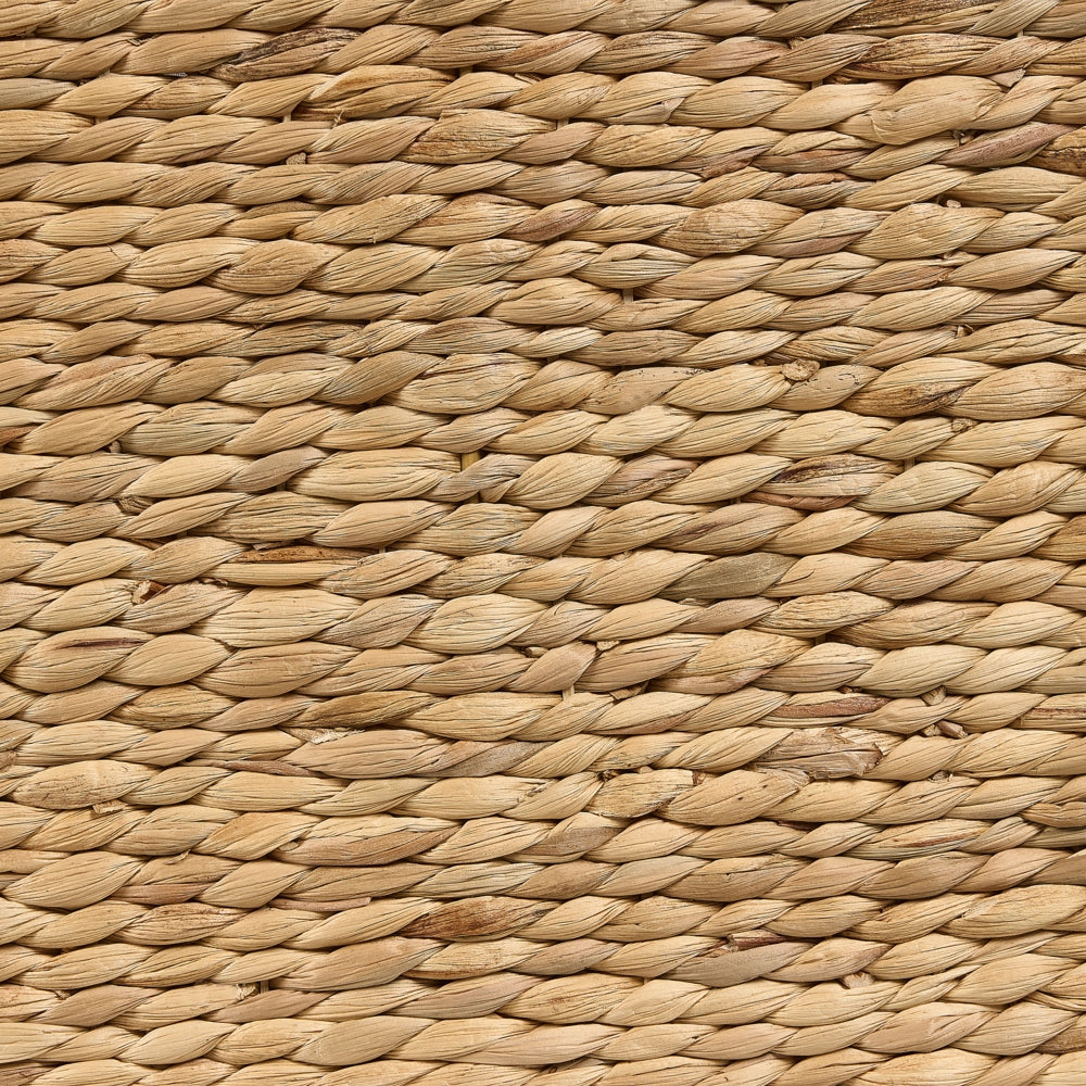 Cesto per la biancheria in giacinto d'acqua con 2 scomparti e coperchio in legno chiaro stile boho lavanderia