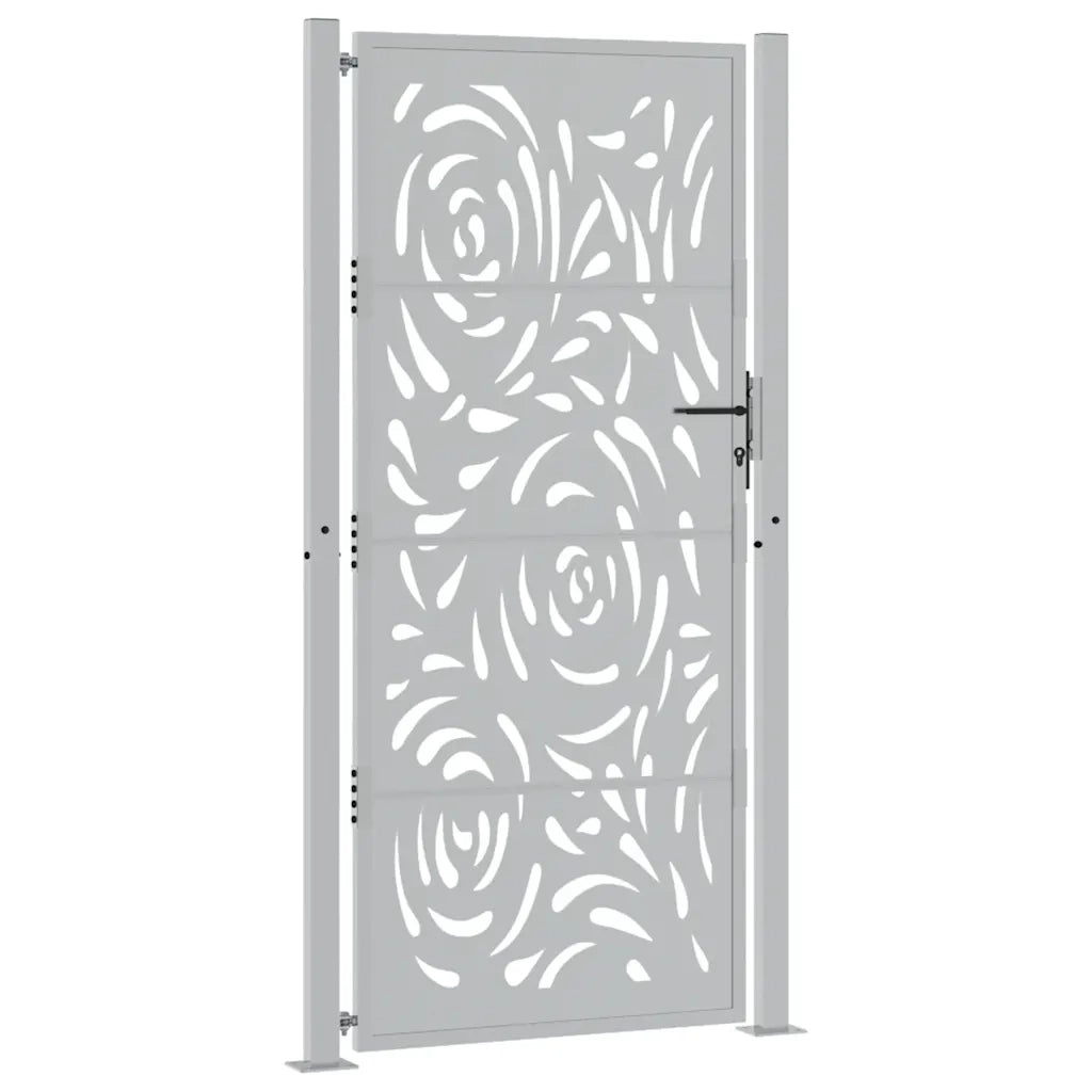 Cancello da giardino 100x200 cm in acciaio corten con design a fiamma 4100998