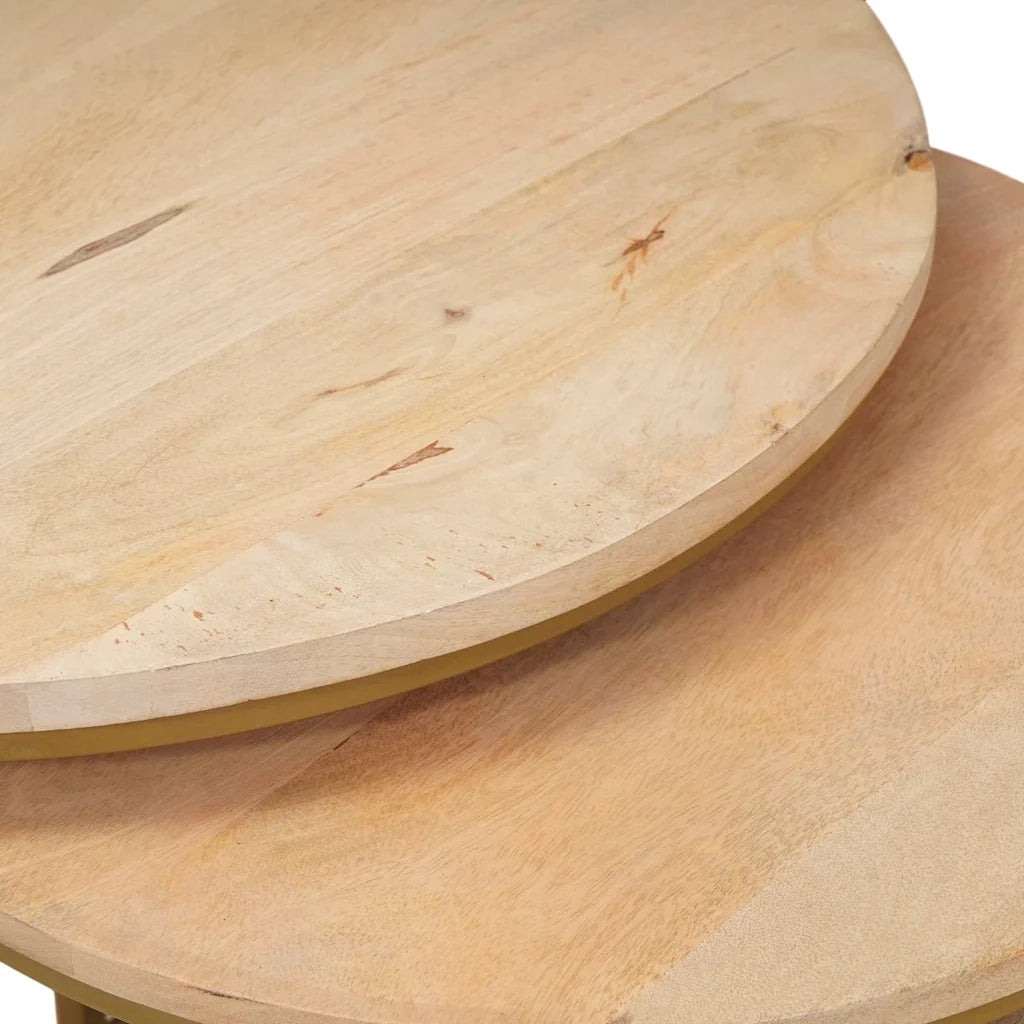 Tavoli da Caffè Nido 3 pcs Legno massello di mango e acciaio 4104635