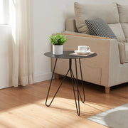 Tavolino Nopimi con Piano Rotondo e Gambe a Forcina 45 x Ø43 cm - Nero Opaco [en.casa]