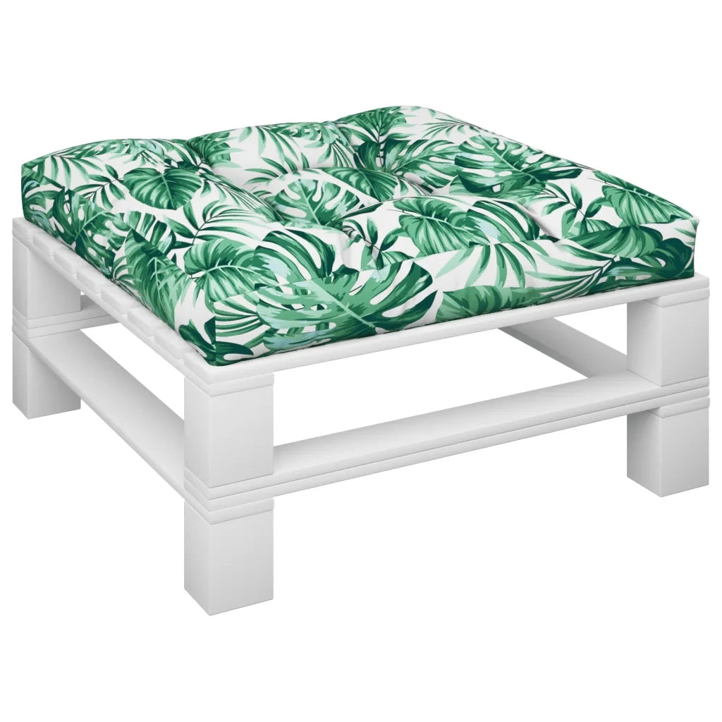 vidaXL Cuscino per Pallet con Motivo a Foglie 80x80x12 cm in Tessuto