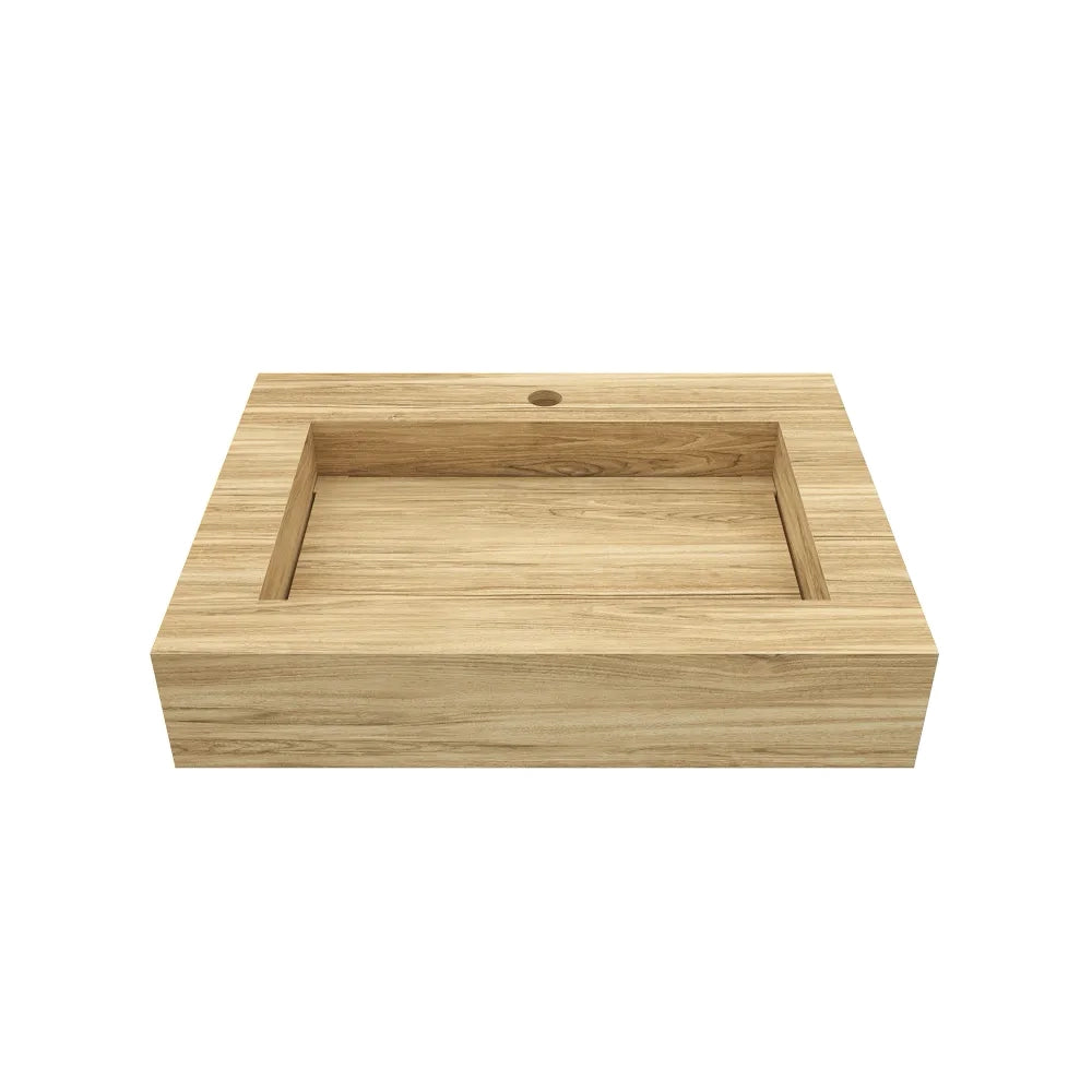 Lavabo sospeso in hpl 70cm rovere miele | Baikal