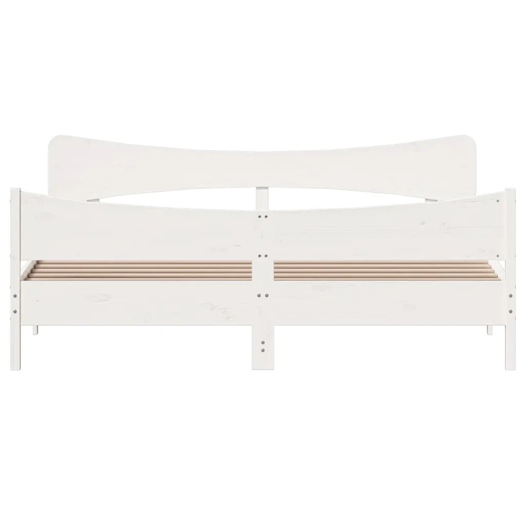 Giroletto senza Materasso Bianco 200x200 cm Legno Massello Pino 3216370