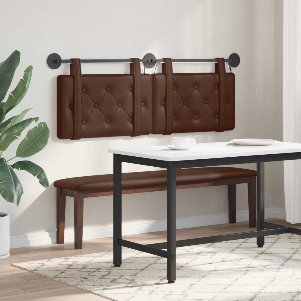Testiera | Testata sospesa Con luce LED Marrone Similpelle