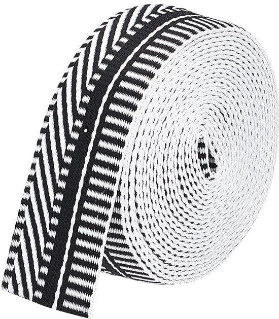 Tessuto in webbing 1,5 pollici (38 mm) - Poliestere Jacquard singolo - Disegno a righe - Filo per cucire - Accessori creativi - 5 yard/4,57 m - Nastro