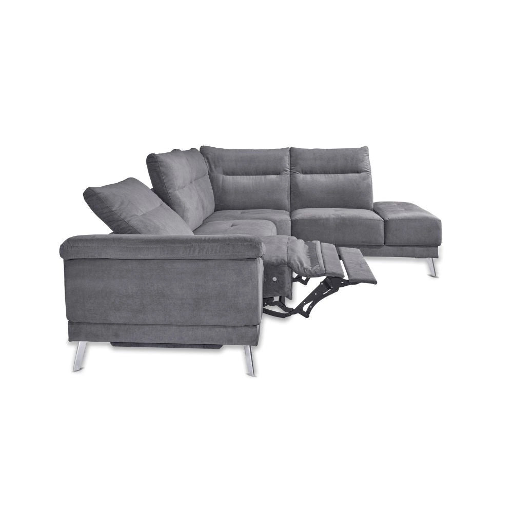 Divano angolare destro New York grigio Orinoco 96 seduta reclinabile