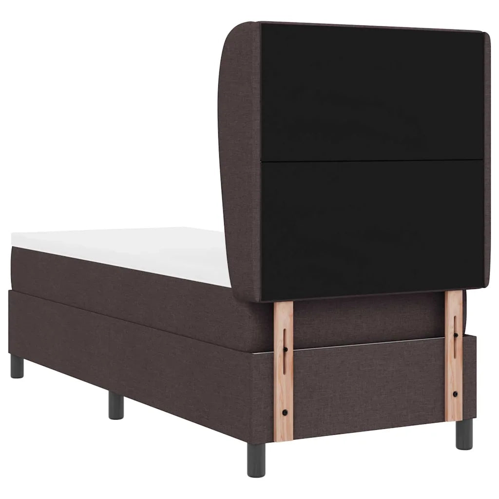 Letto a molle con materasso Marrone scuro 80 x 200 cm Tessuto 3340595