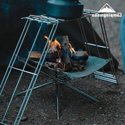 Vasca da campeggio portatile in acciaio inossidabile con fornello a gas per esterno, barbecue a legna portatile, fuoco aperto per giardino, campeggio e pic nic