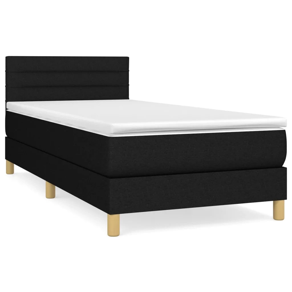 Giroletto a Molle con Materasso Nero 90x200 cm in Tessuto 3140667