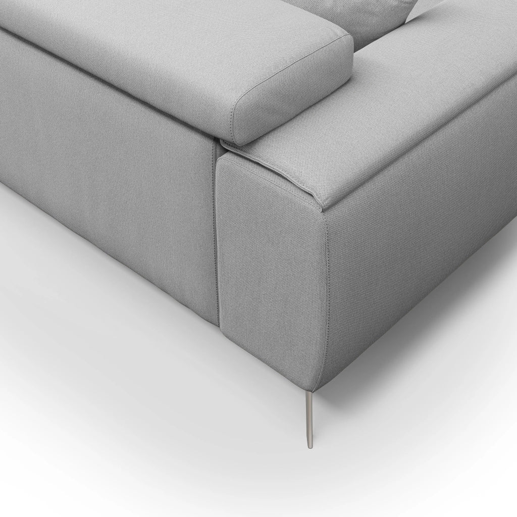 Fusion Divano con sedute allungabili in tessuto smacchiabile T05 185 cm grigio