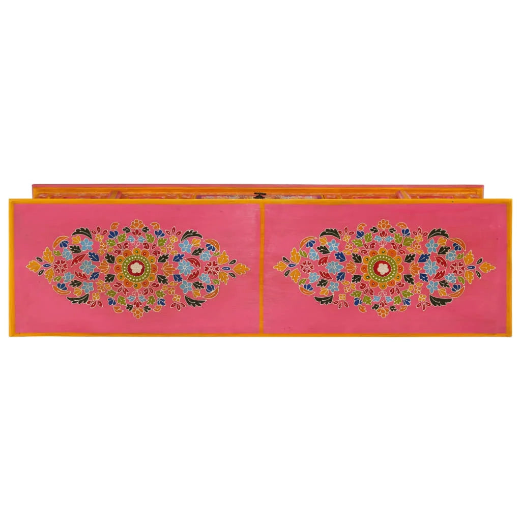 Mobile TV multimediale scaffale TV mobile TV sala da pranzo soggiorno camera da letto rosa 110 x 30 x 40 cm legno massello di mango rosa 02_0028289