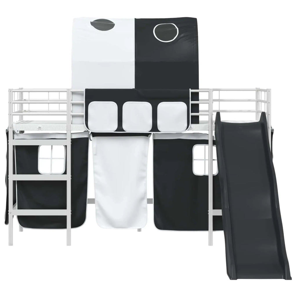 Struttura del letto loft per bambini-Giroletto per bambini Bianco e Nero 75 x 190 cm 552591