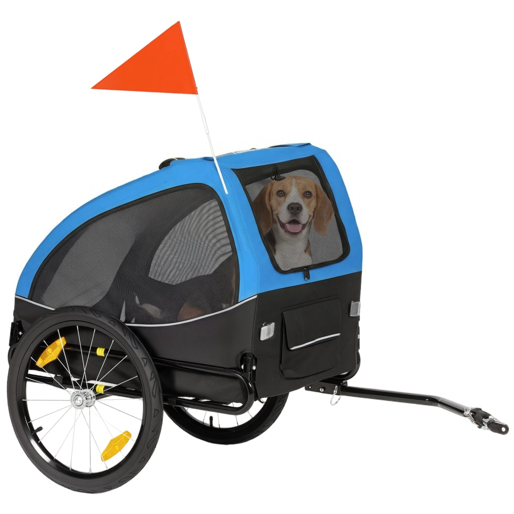 Carrello Trasporto Cani Pieghevole ¨C zephmum ¨C Blu 138x70x89 cm