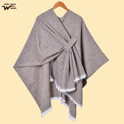 Sciarpa da donna, elegante mantello con cintura diagonale monocromatica