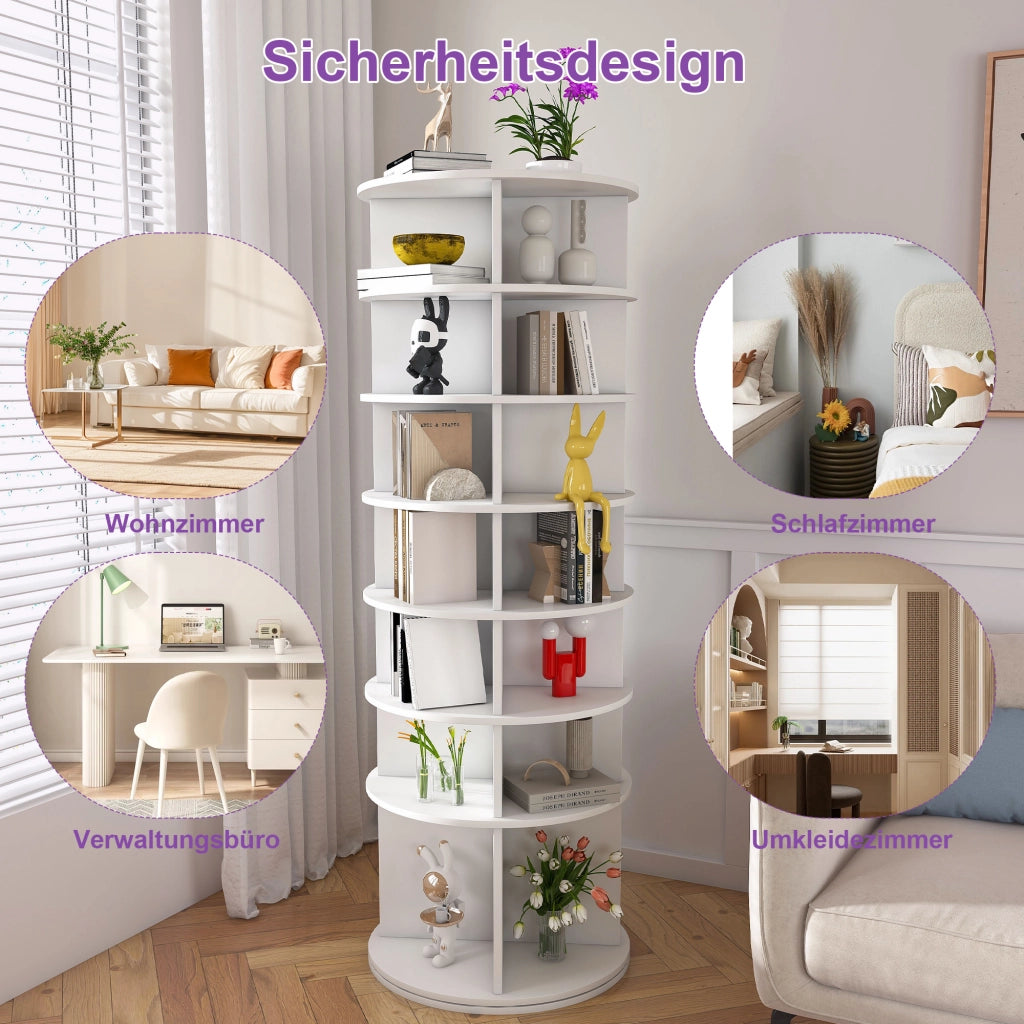 SCARPIERA girevole a 7 livelli 65x65x21.5 cm PVC bianco