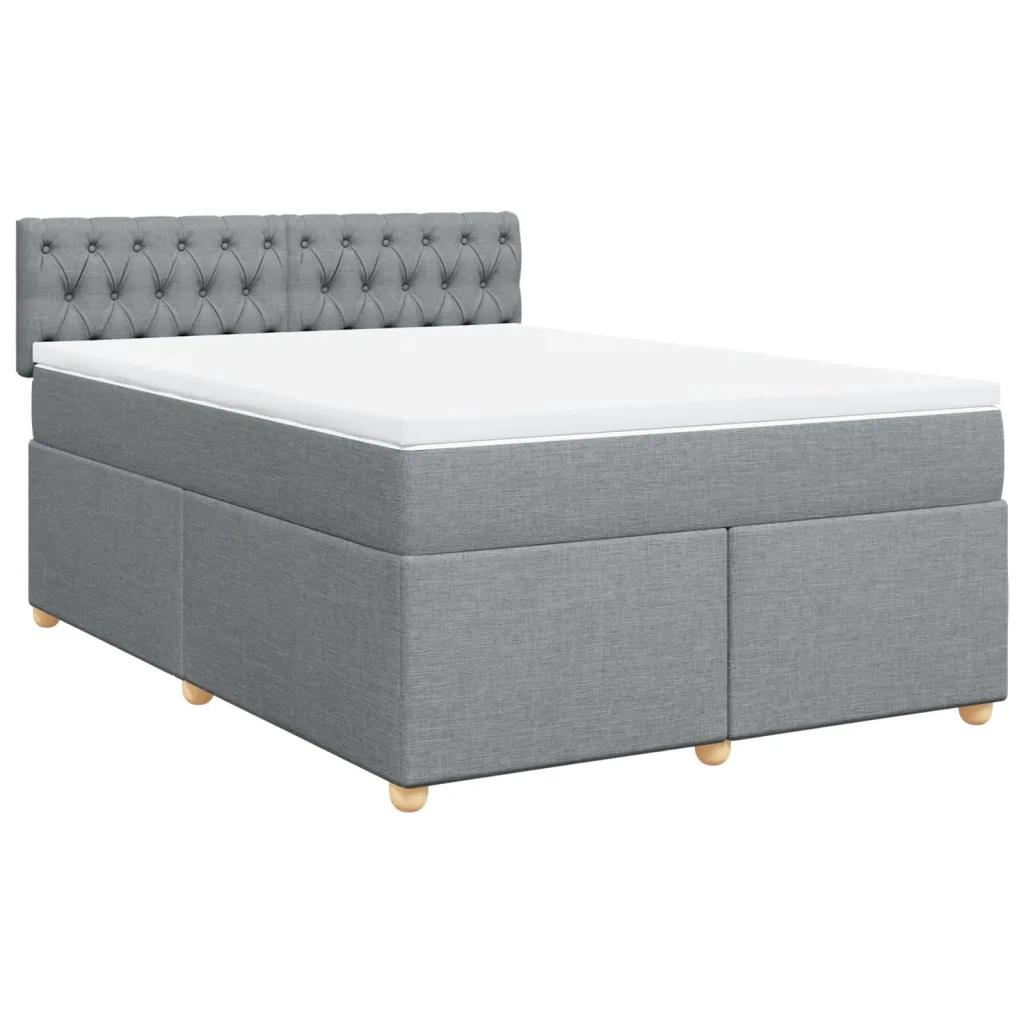 Giroletto a Molle con Materasso Grigio Chiaro160x200 cm Tessuto