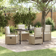 Set di Mobili da Giardino da 5 Pezzi Beige Polyrattan