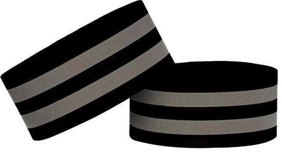 Cintura riflettente - cintura riflettente per gamba - cintura di sicurezza - corsa - bicicletta - camminata - cintura riflettente - elastico - nero - 4 pezzi