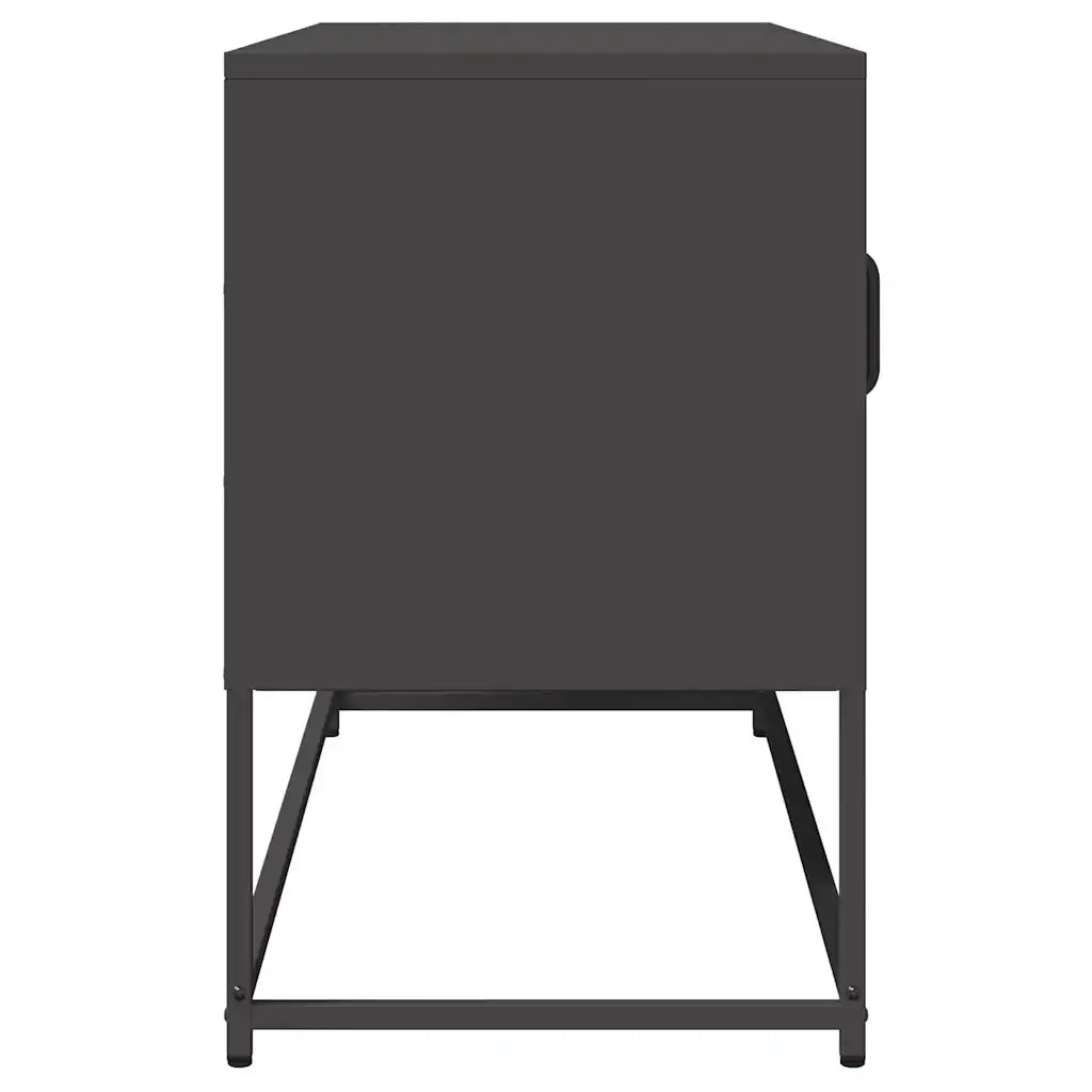 Mobile TV Nero 100,5x39x60,5 cm in Acciaio Laminato a Freddo 853338