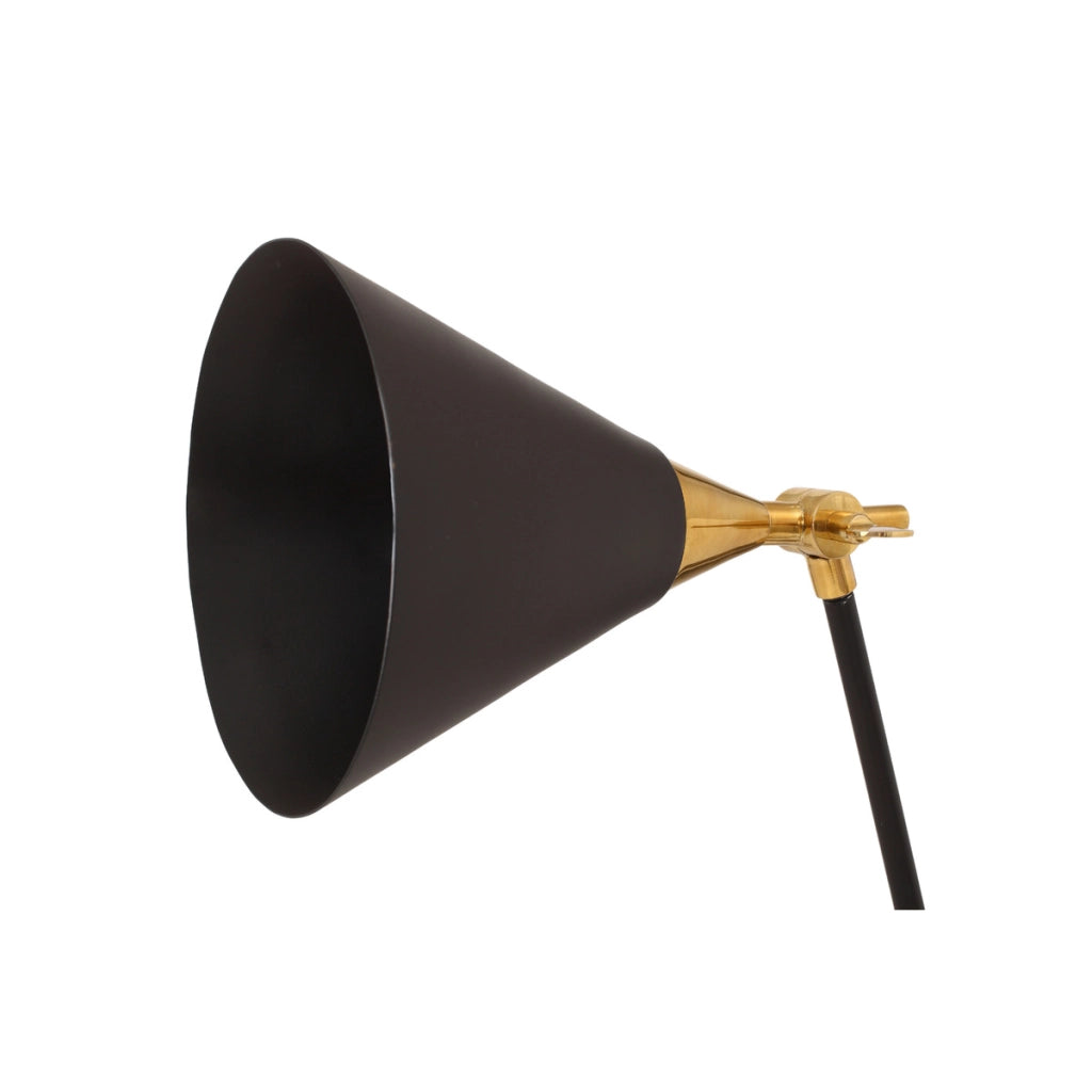 Lampada da tavolo Celeste in ferro e ottone nero e oro