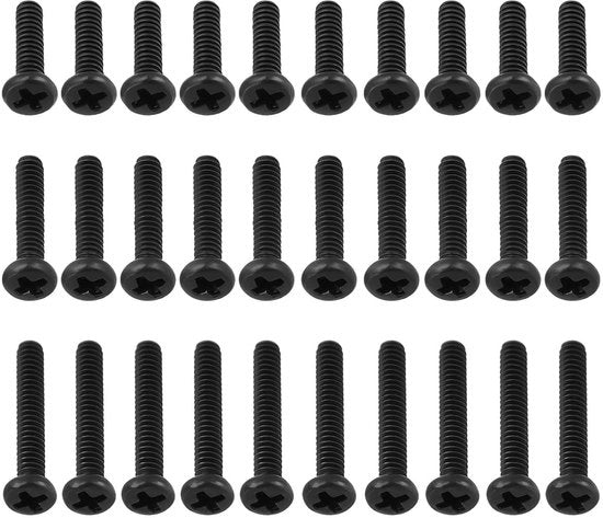 Viti di fissaggio Premium (30 pezzi) M1.6 x6mm x8mm x10mm - Compatibili con 44 45 47 37 55 57 66 70 - Nero