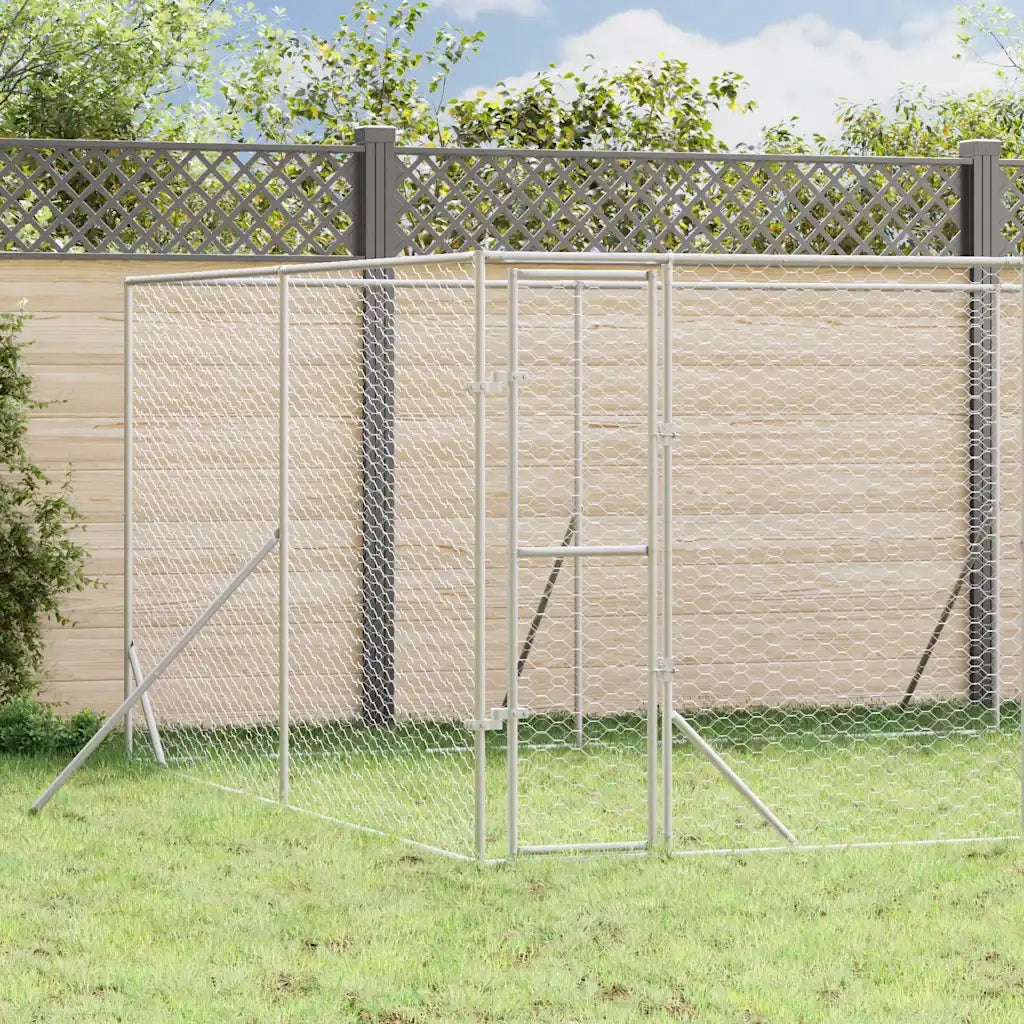 Cuccia per Cani da Esterno Argento 8x4x2 m in Acciaio Zincato 3190463