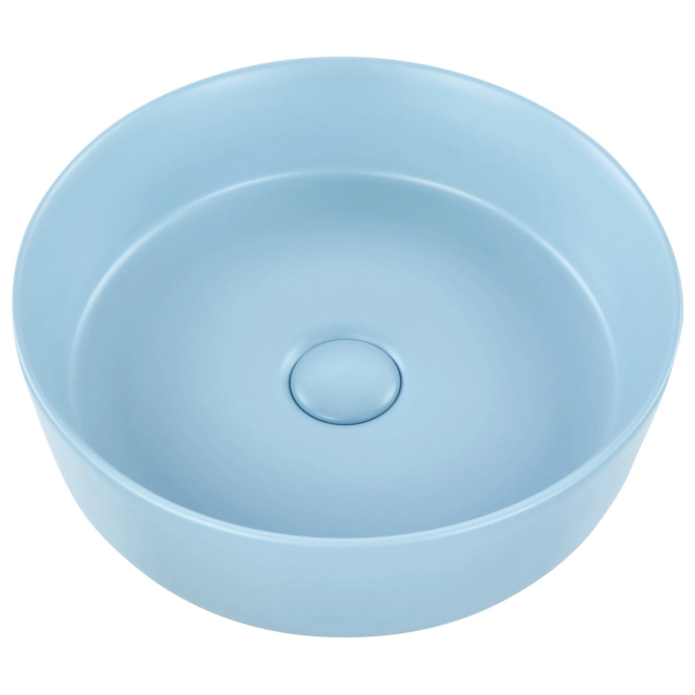 Lavandino da appoggio Blu Ceramica 370 mm Opaco Lavandino da bagno rotondo