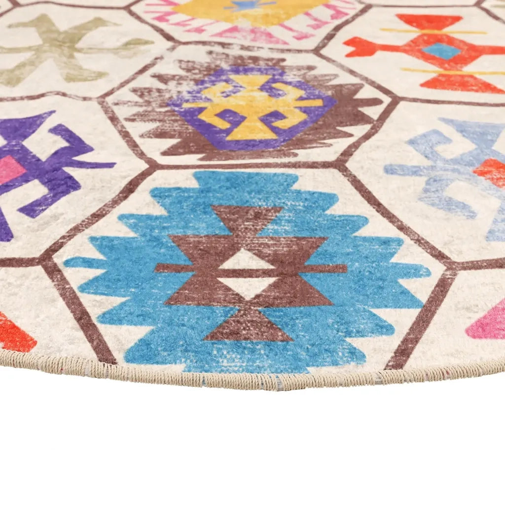 Tappeto Lavabile Multicolore Ø 120 cm 136584