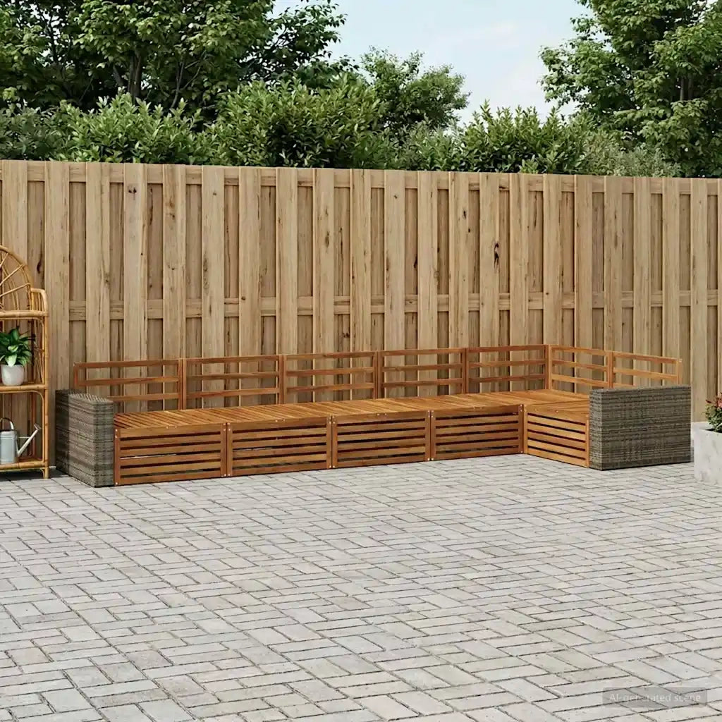 Set di divani da esterno 6 pcs Naturale 402 x 172,5 x 73 cm 3383427