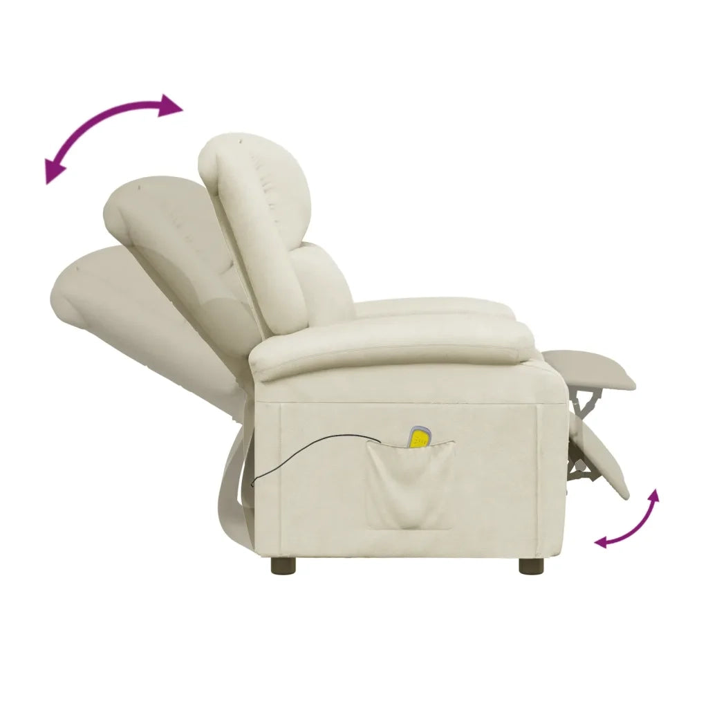 Poltrona Massaggiante Crema in Similpelle 344182