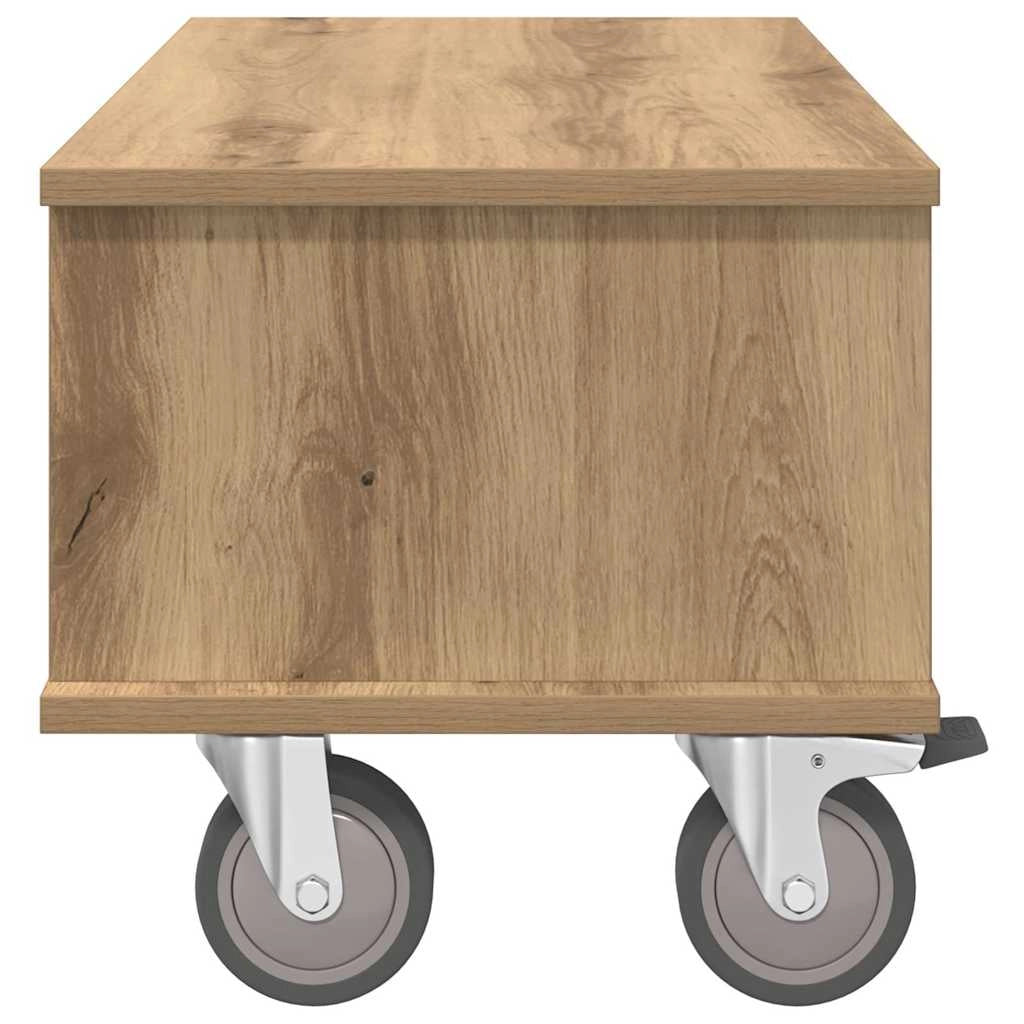 Mobile porta TV rettangolare moderno con vano contenitore 68,5 x 35 x 35 cm in legno di rovere ingegnerizzato realizzato artigianalmente 02_0054746