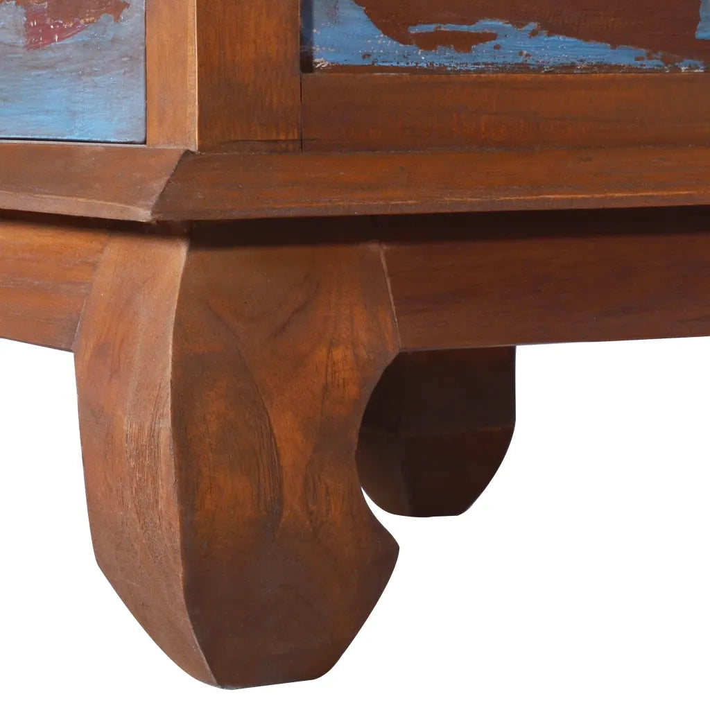 Mobile Porta TV 110x35x40 cm in Legno di Recupero di Teak 289059
